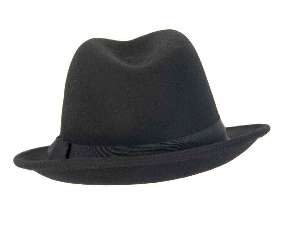 Black Fedora Felt Blues Brothers Homburg Hat-3