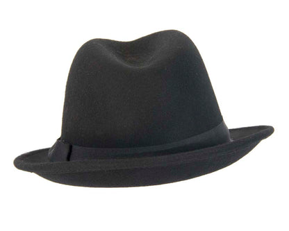 Black Fedora Felt Blues Brothers Homburg Hat-3