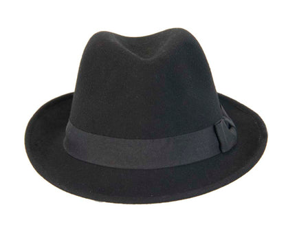 Black Fedora Felt Blues Brothers Homburg Hat-1