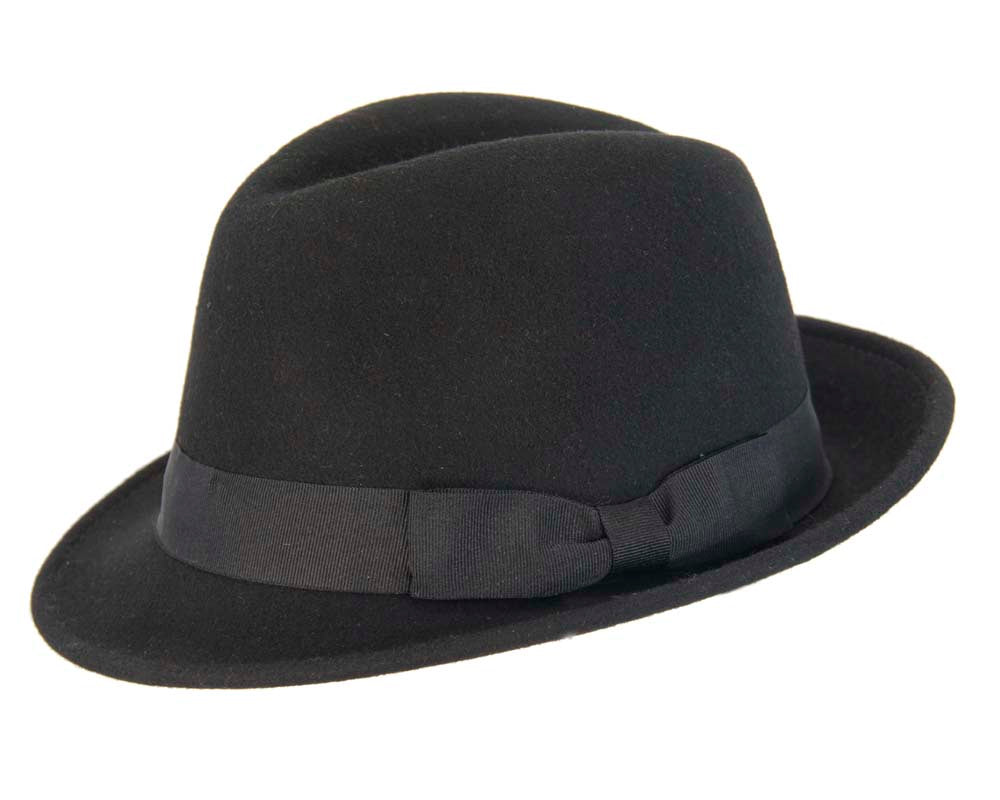 Black Fedora Felt Blues Brothers Homburg Hat-2