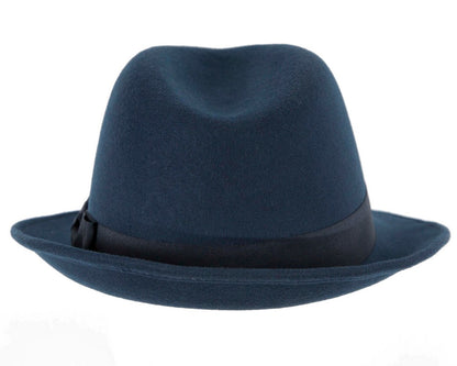 Navy Fedora Felt Blues Brothers Homburg Hat-5