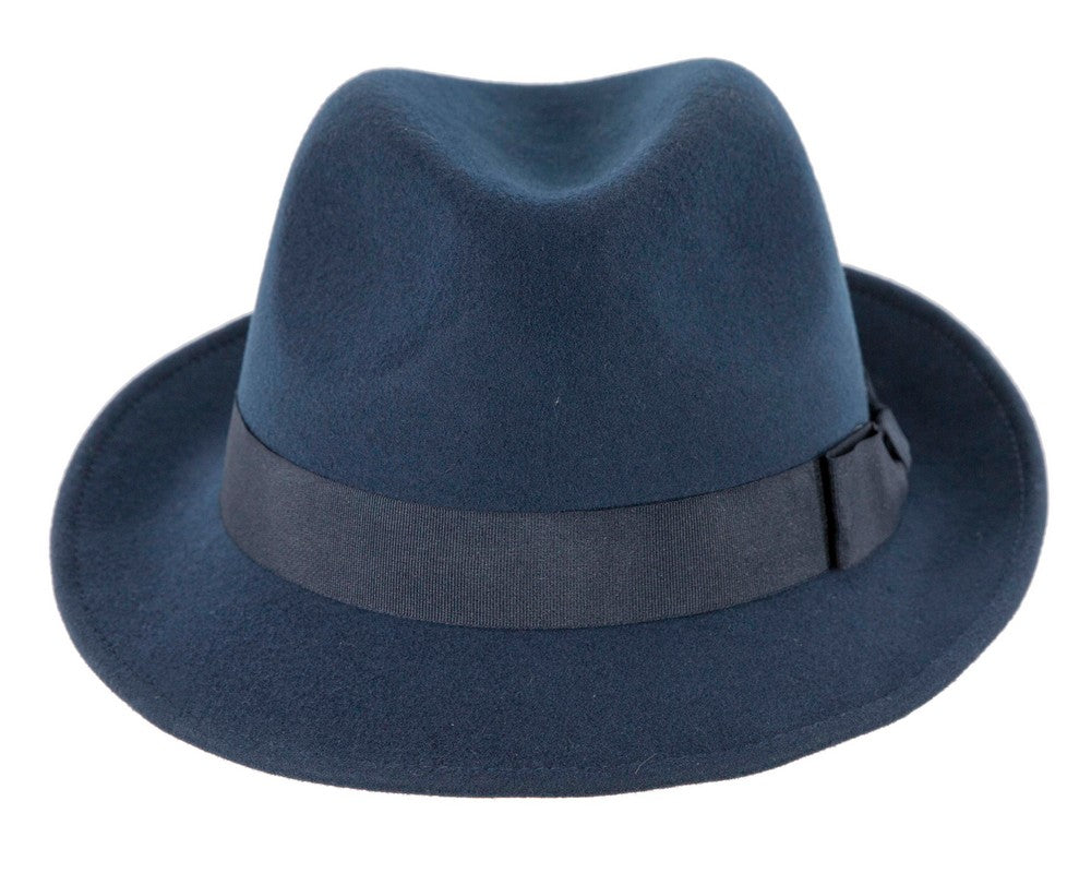 Navy Fedora Felt Blues Brothers Homburg Hat-3