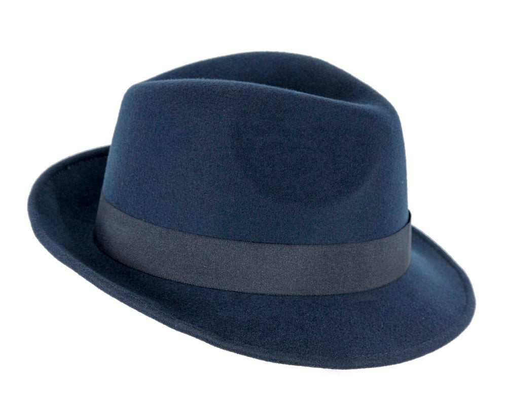 Navy Fedora Felt Blues Brothers Homburg Hat-2