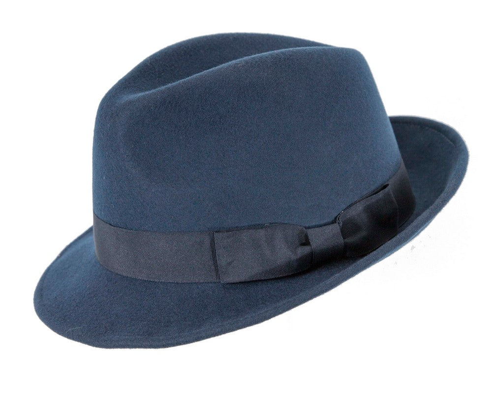 Navy Fedora Felt Blues Brothers Homburg Hat-1