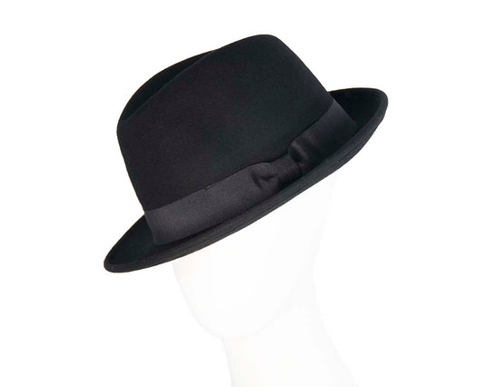 Black Fedora Felt Blues Brothers Homburg Hat-0