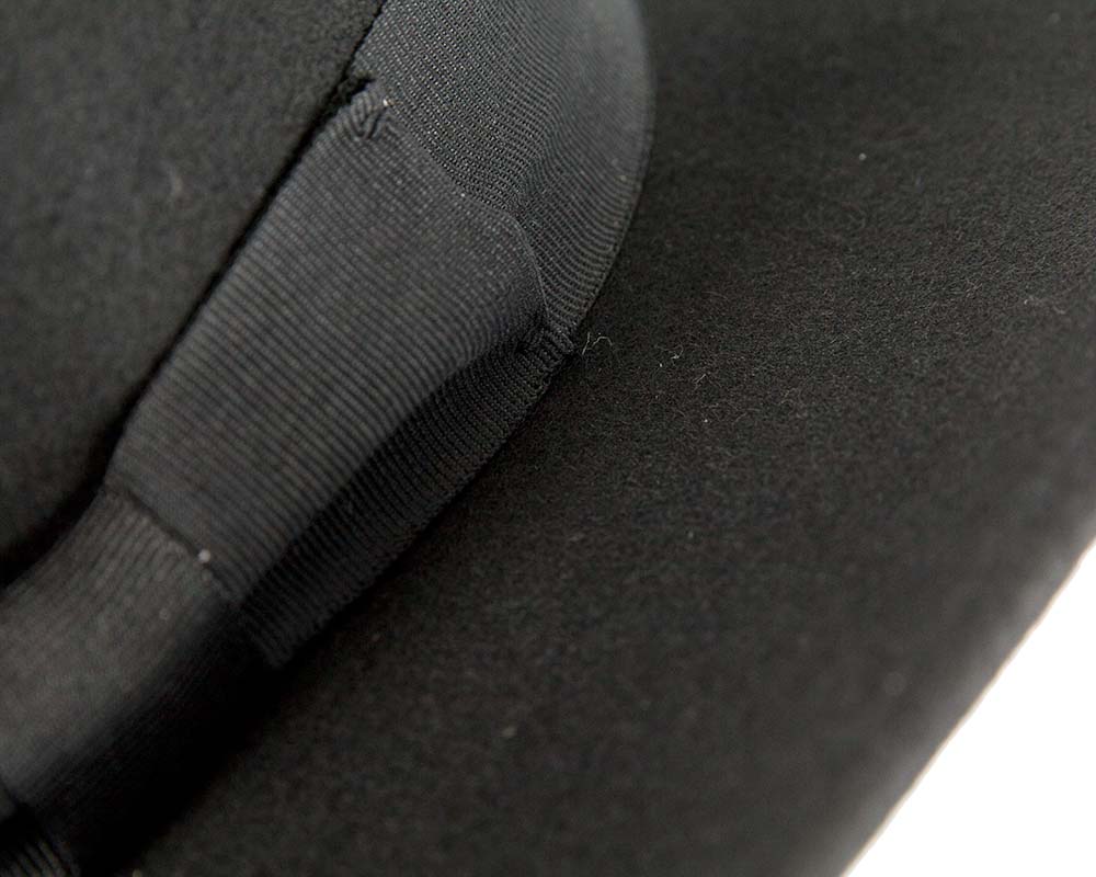 Unisex Black Fedora Felt Wide Brim Hat