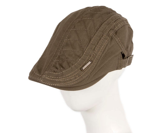 Khaki flat cap by Max Alexander-0