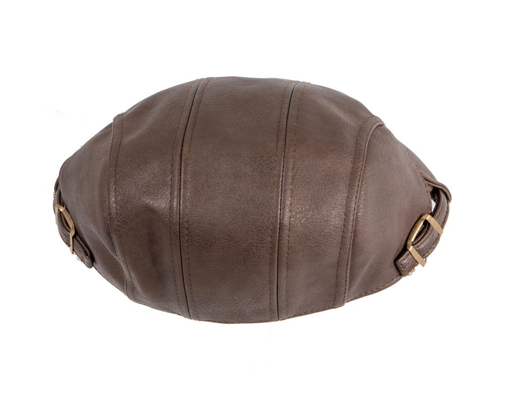 Brown leather flat cap by Max Alexander M136-5
