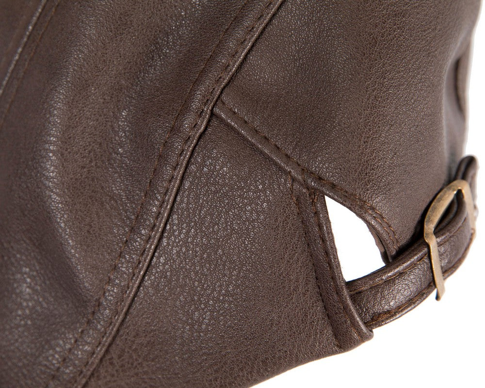 Brown leather flat cap by Max Alexander M136-4
