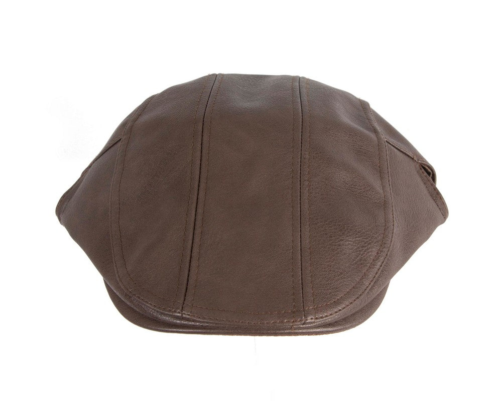 Brown leather flat cap by Max Alexander M136-3