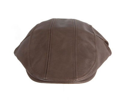 Brown leather flat cap by Max Alexander M136-3
