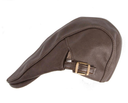 Brown leather flat cap by Max Alexander M136-2