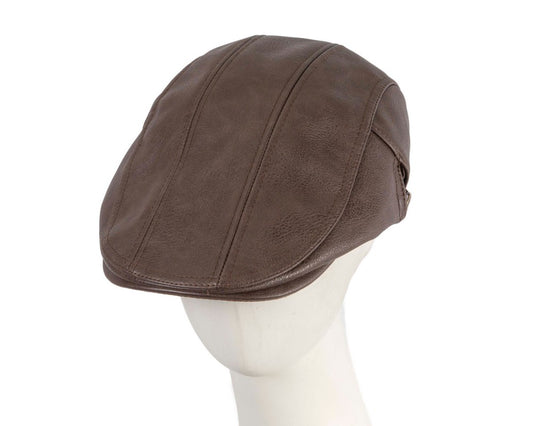 Brown leather flat cap by Max Alexander M136-0