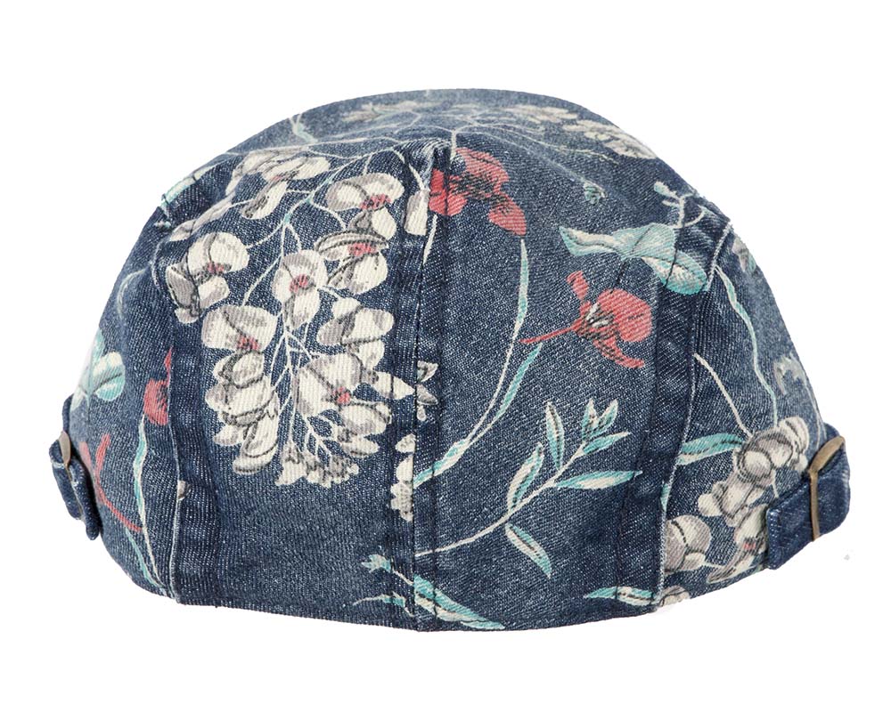 Classic denim flat cap with print by Max Alexander