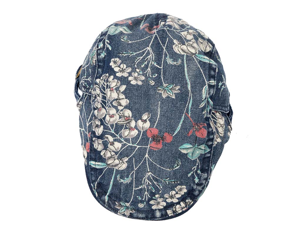 Classic denim flat cap with print by Max Alexander