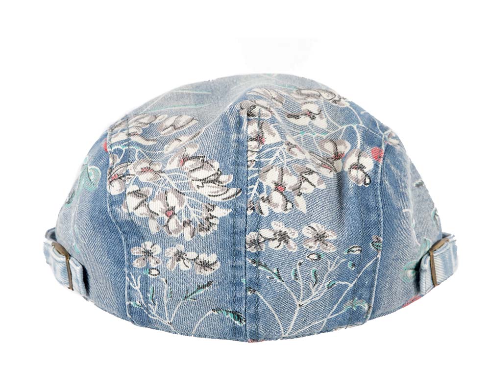 Classic denim flat cap with print by Max Alexander