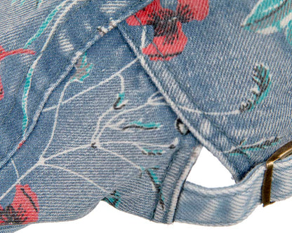 Classic denim flat cap with print by Max Alexander