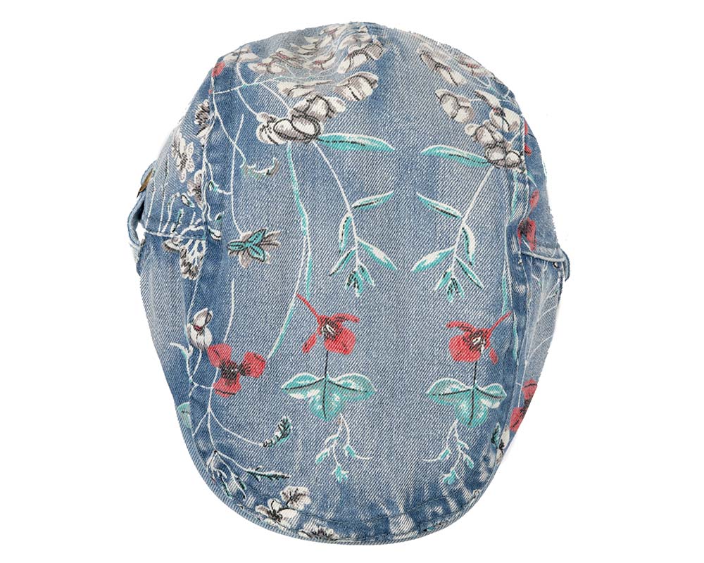 Classic denim flat cap with print by Max Alexander