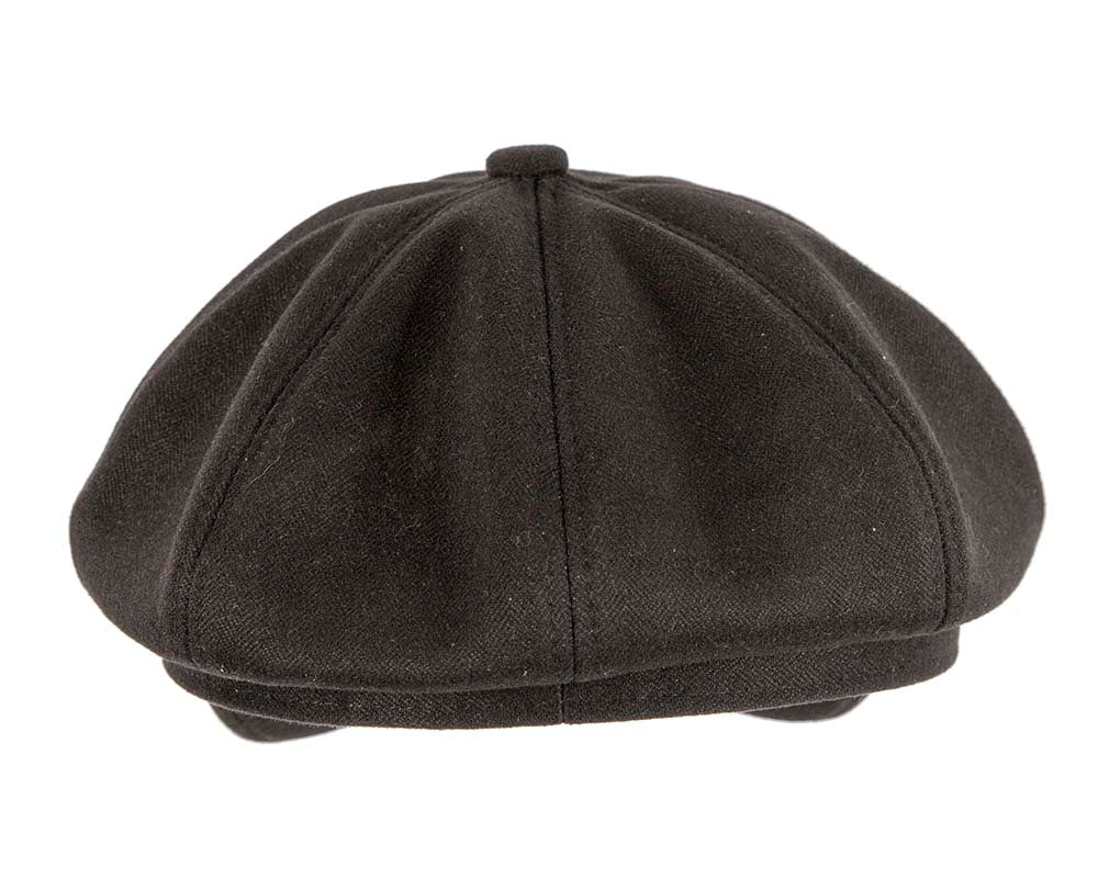 Soft black newsboy cap by Max Alexander