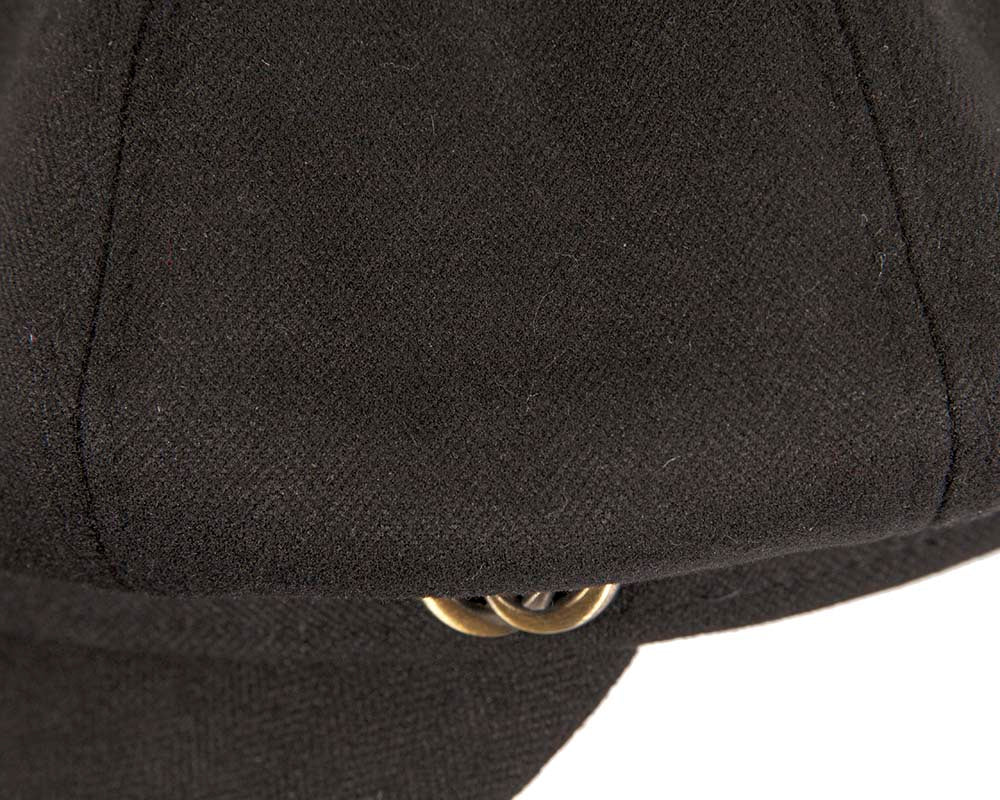 Soft black newsboy cap by Max Alexander