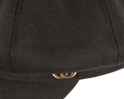 Soft black newsboy cap by Max Alexander