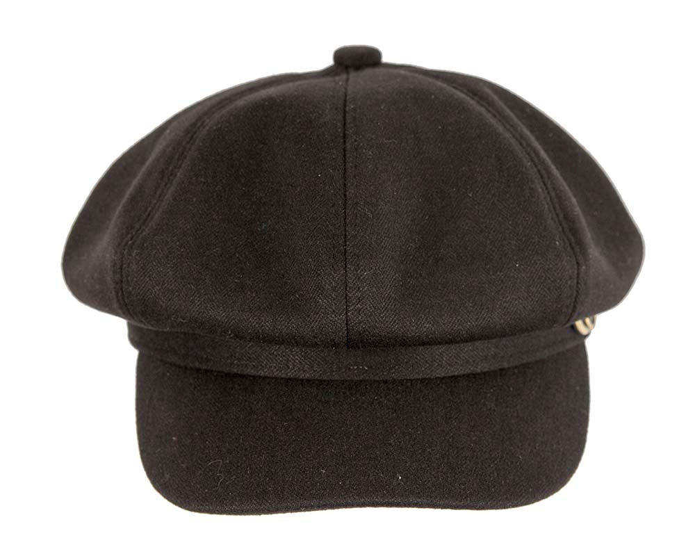 Soft black newsboy cap by Max Alexander
