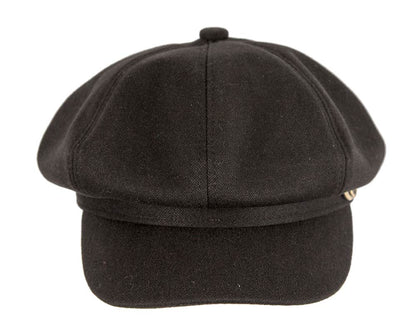 Soft black newsboy cap by Max Alexander