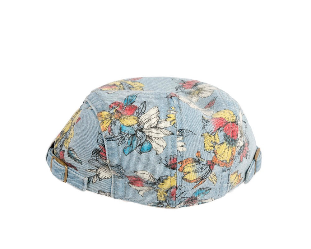 Classic denim flat cap with print by Max Alexander M148
