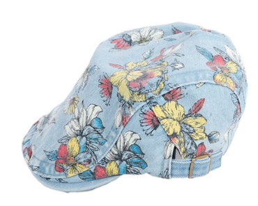 Classic denim flat cap with print by Max Alexander M148