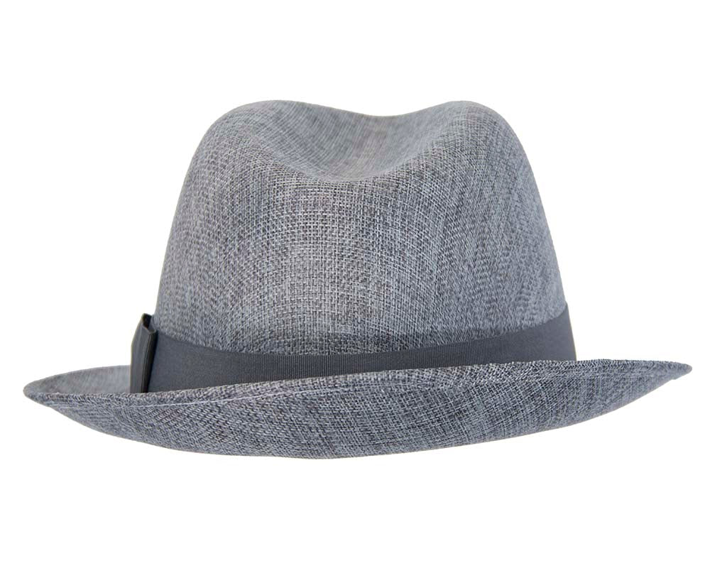 Grey mens summer fedora hat-5