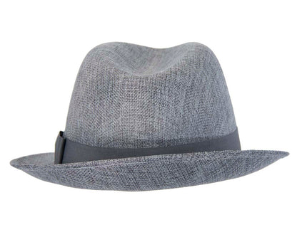 Grey mens summer fedora hat-5