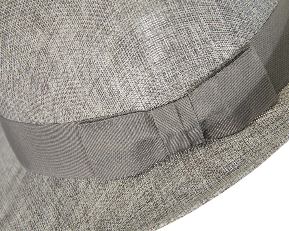 Grey mens summer fedora hat-4