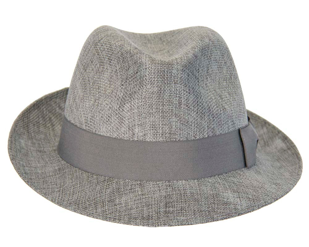 Grey mens summer fedora hat-3