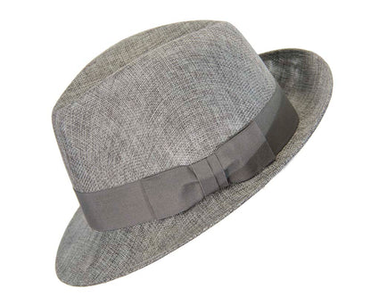 Grey mens summer fedora hat-1