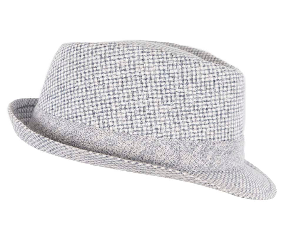 Blue Short Brim Fedora Hat-2