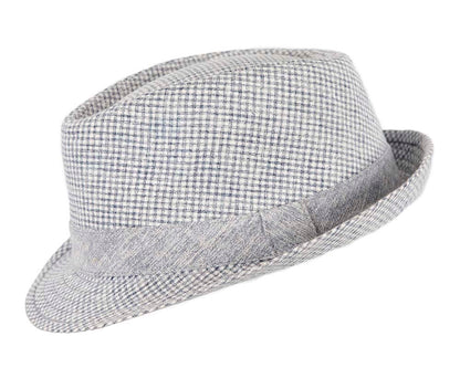 Blue Short Brim Fedora Hat-1