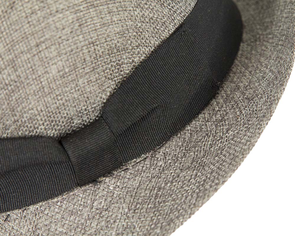 Grey Fedora Homburg Hat