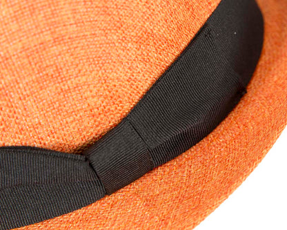 Orange Fedora Homburg Hat