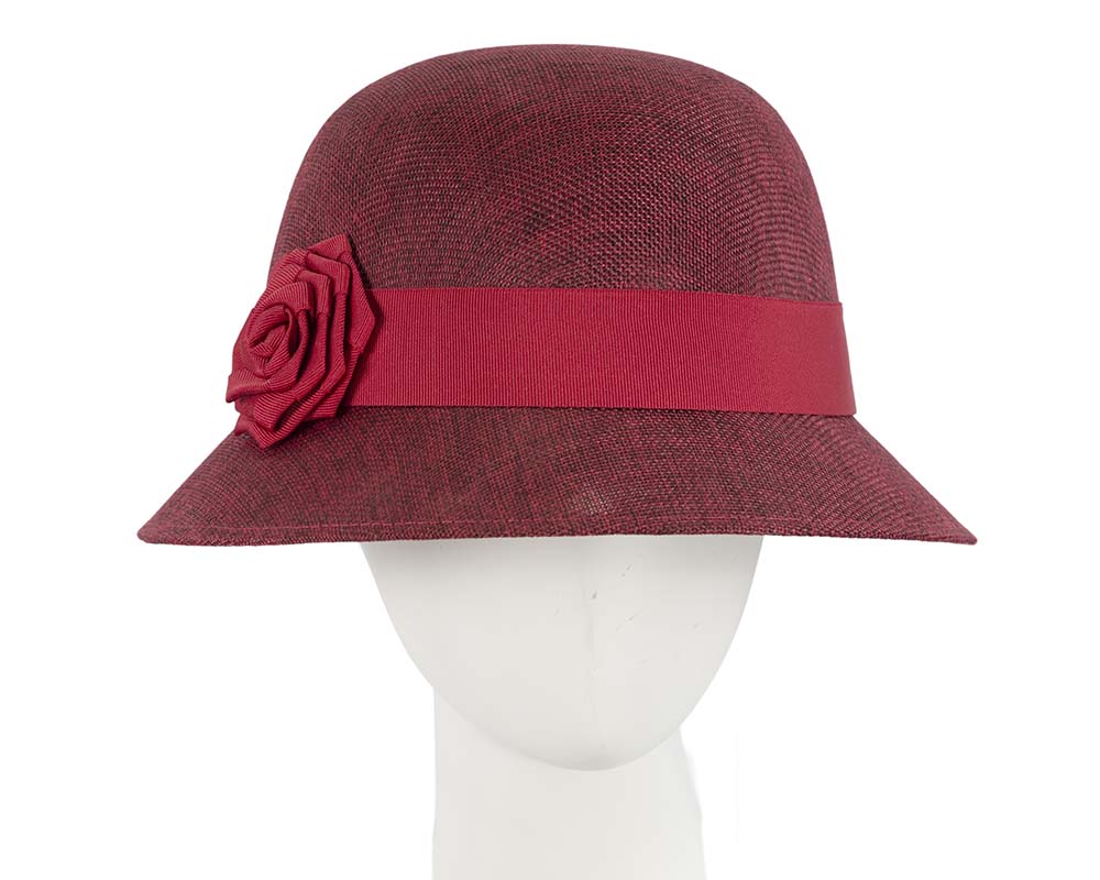 Burgundy red cloche hat-0
