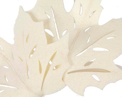 Cream laser cut maple leafs on headband