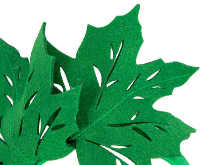 Green laser cut maple leafs on headband-2
