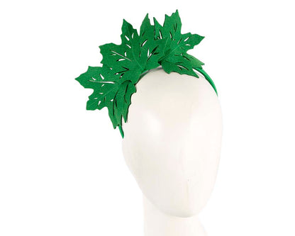 Green laser cut maple leafs on headband-0