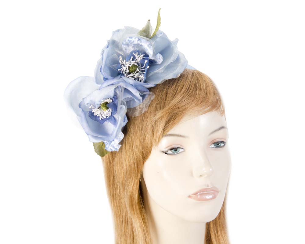 Light blue silk flower crown-0
