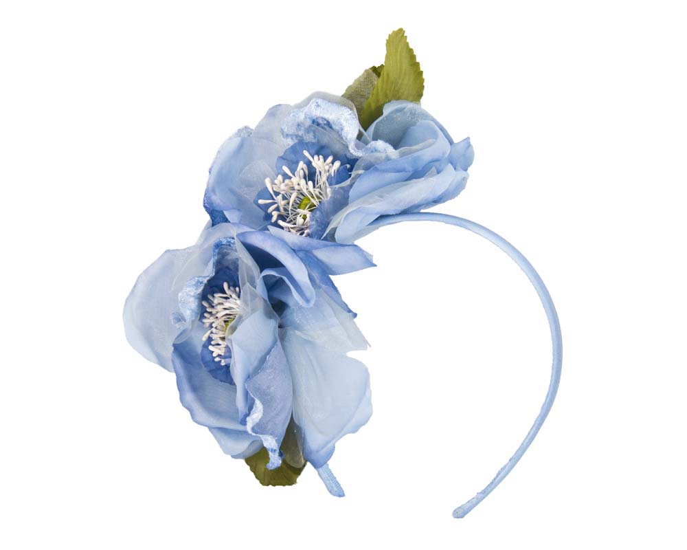 Light blue silk flower crown-1