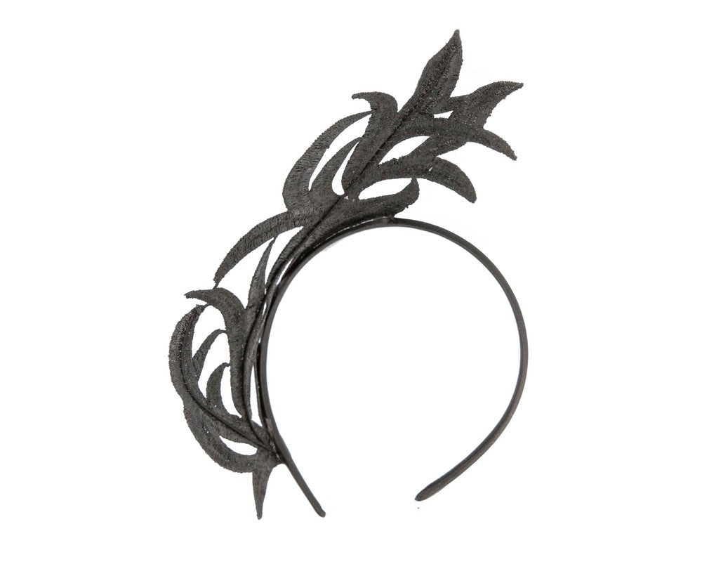 Black lace crown fascinator headband by Max Alexander MA813