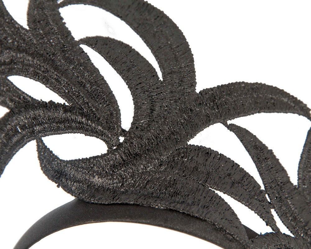 Black lace crown fascinator headband by Max Alexander MA813
