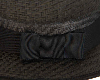 Small black boater hat by Max Alexander