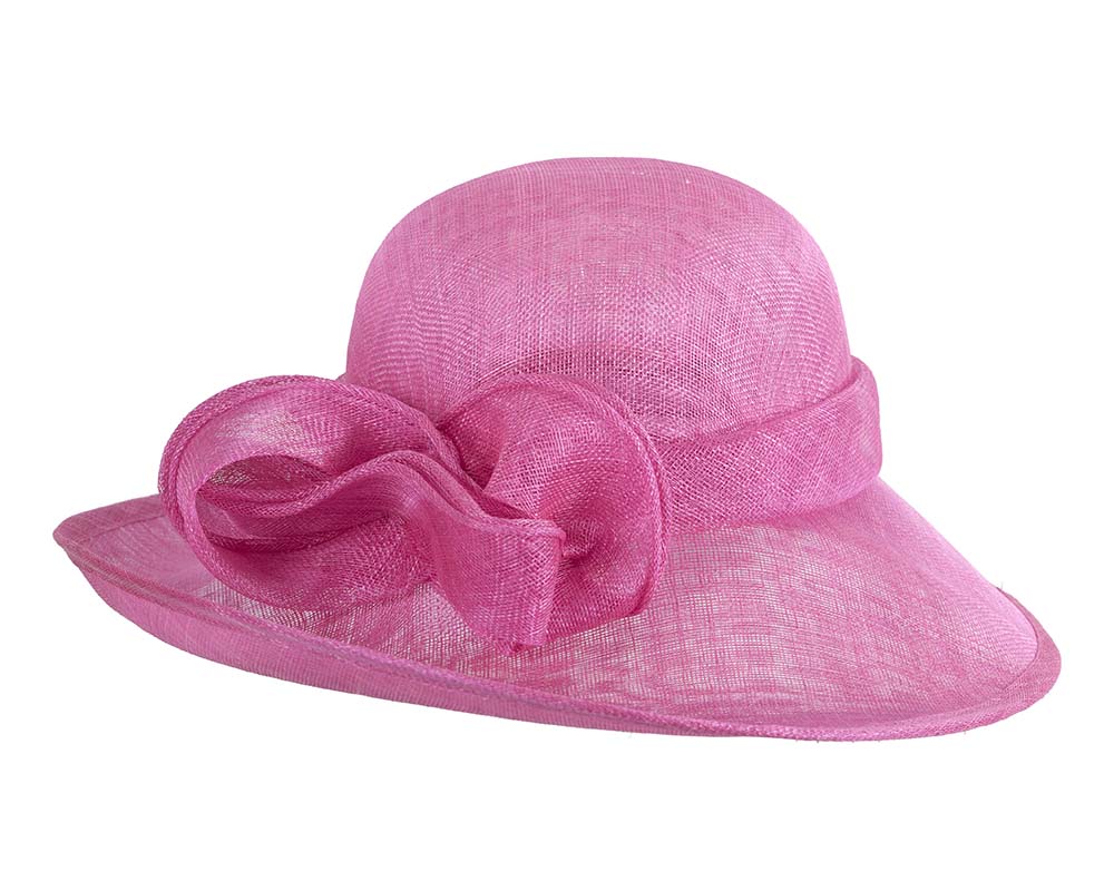 Large fuchsia racing hat by Max Alexander