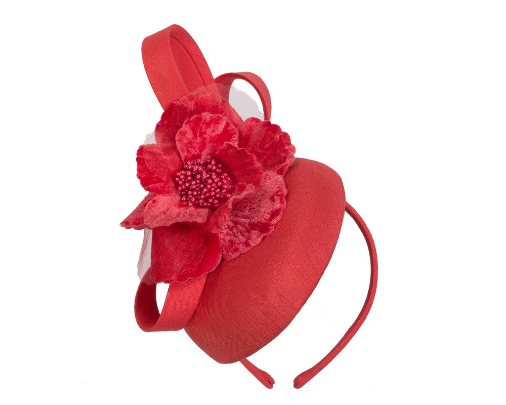 Red flower racing fascinator by Max Alexander-1