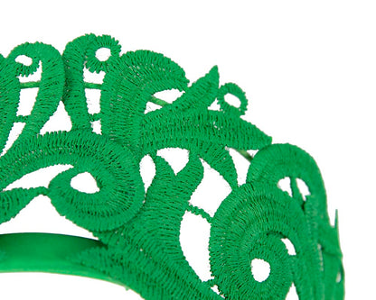 Modern green crown racing fascinator by Max Alexander